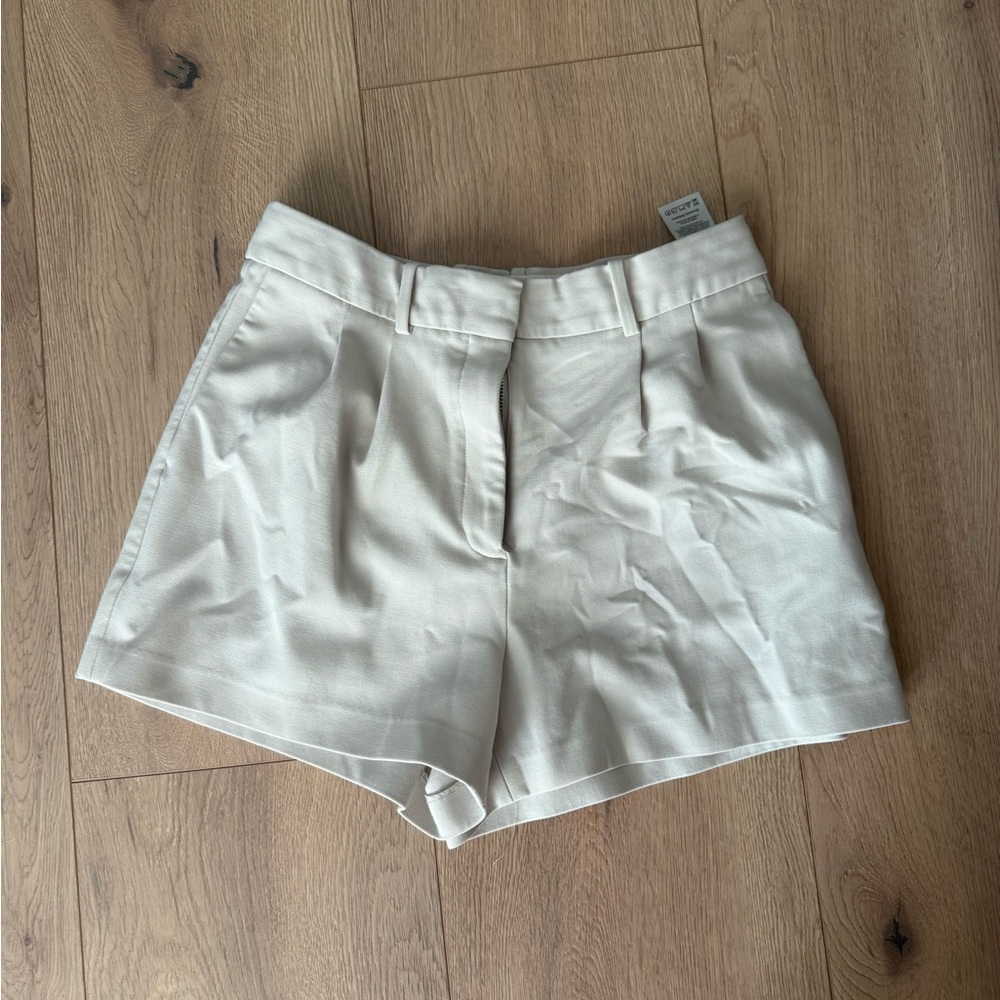 Babaton High Waist Cream Shorts